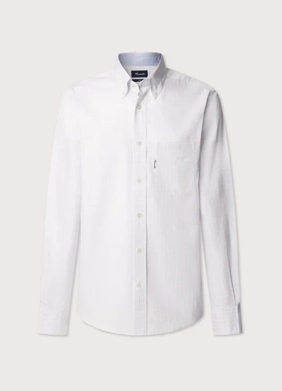 regular fit windowpane poplin shirt