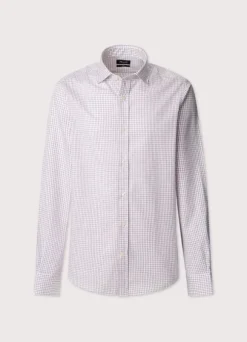 regular fit windowpane poplin shirt