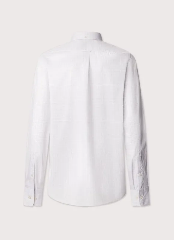 regular fit windowpane poplin shirt