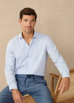 regular fit windowpane twill shirt