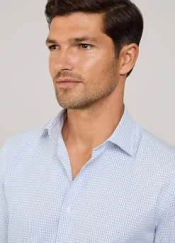 regular fit windowpane twill shirt