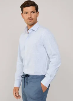 regular fit windowpane twill shirt