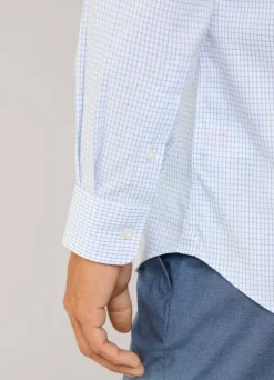 regular fit windowpane twill shirt