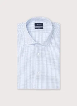regular fit windowpane twill shirt