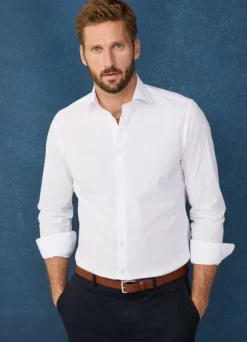 slim fit stretch poplin shirt