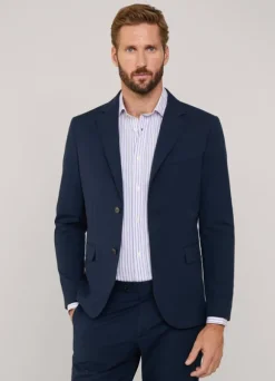 stretch seersucker blazer