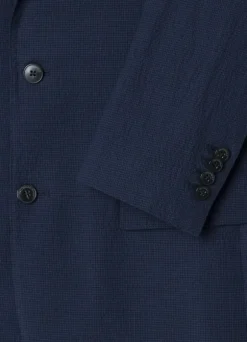 stretch seersucker blazer