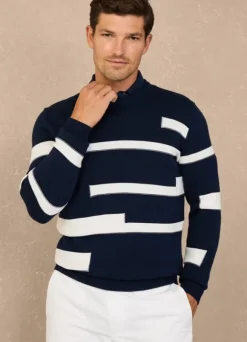 striped crew neck jumper