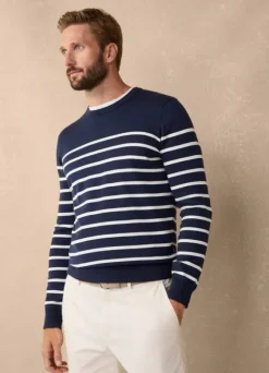 striped crew neck jumper