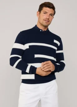 striped crew neck jumper