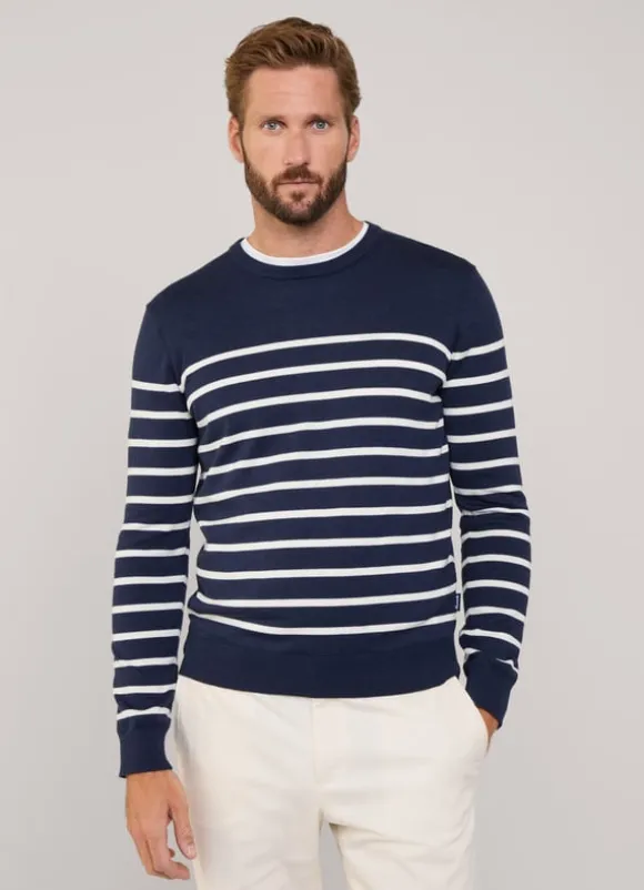 striped crew neck jumper