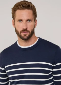 striped crew neck jumper