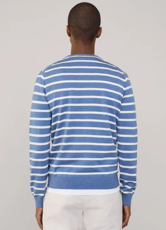 striped crew neck jumper