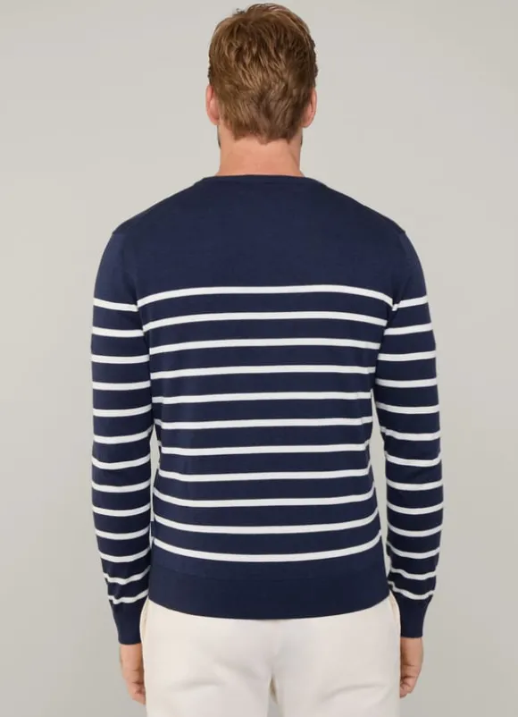 striped crew neck jumper