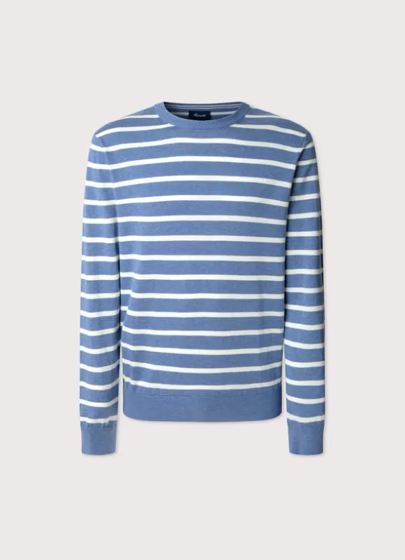 striped crew neck jumper