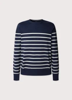striped crew neck jumper