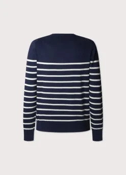 striped crew neck jumper