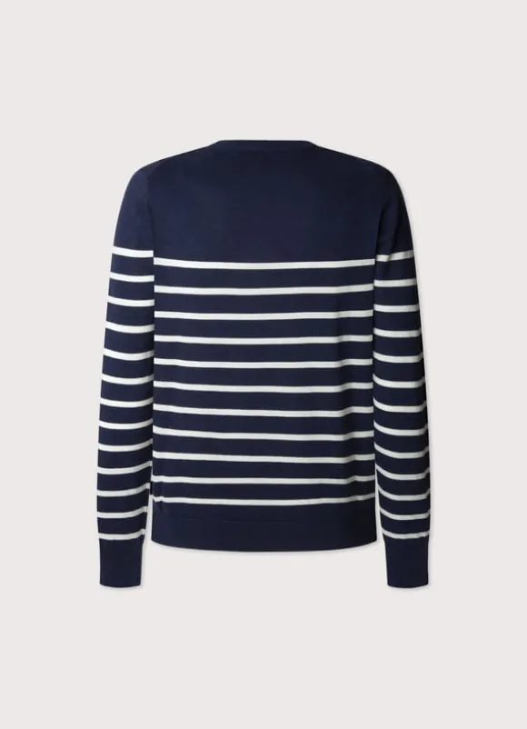 striped crew neck jumper