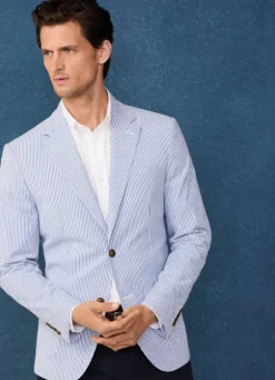 striped seersucker blazer