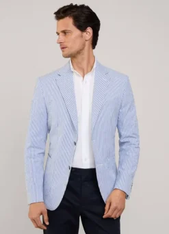 striped seersucker blazer