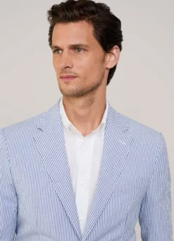 striped seersucker blazer