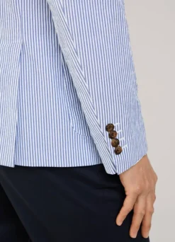striped seersucker blazer
