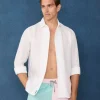 striped seersucker swim shorts
