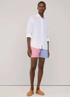 striped seersucker swim shorts