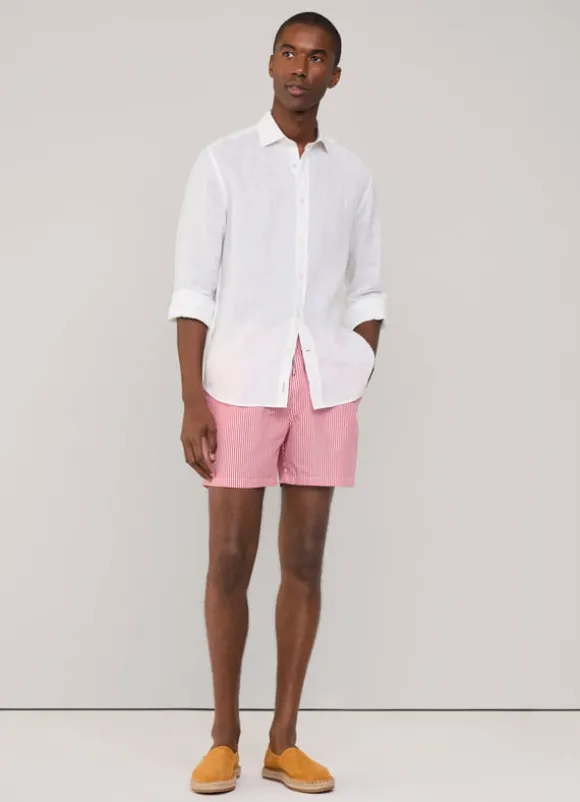 striped seersucker swim shorts