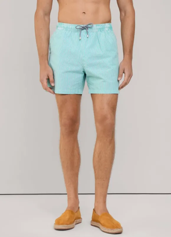 striped seersucker swim shorts