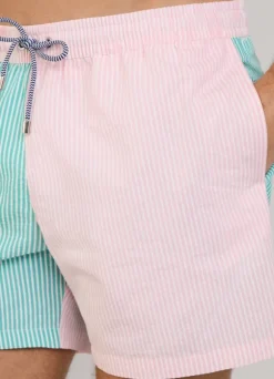 striped seersucker swim shorts