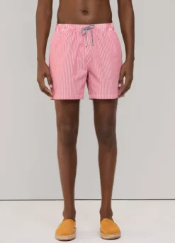 striped seersucker swim shorts