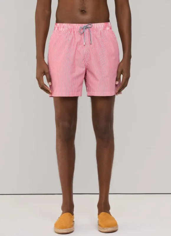 striped seersucker swim shorts
