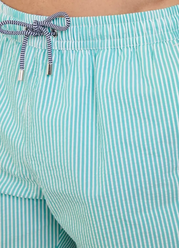 striped seersucker swim shorts