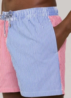 striped seersucker swim shorts
