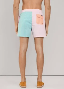 striped seersucker swim shorts