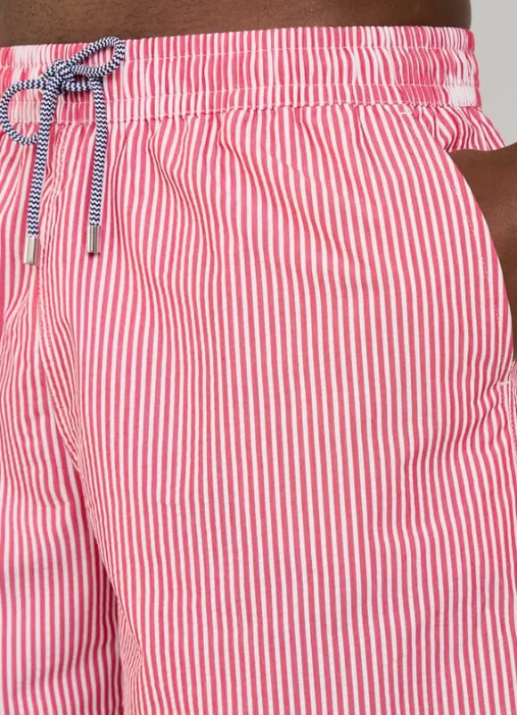 striped seersucker swim shorts