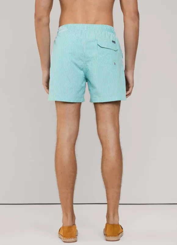 striped seersucker swim shorts