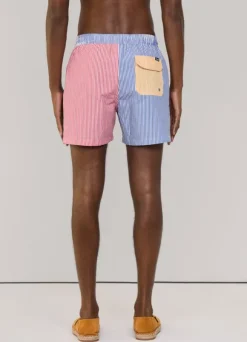 striped seersucker swim shorts