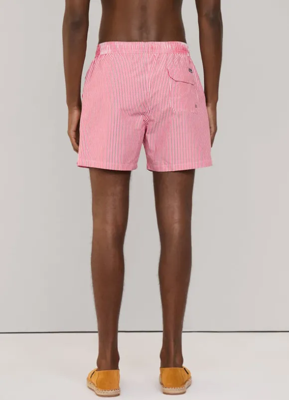 striped seersucker swim shorts
