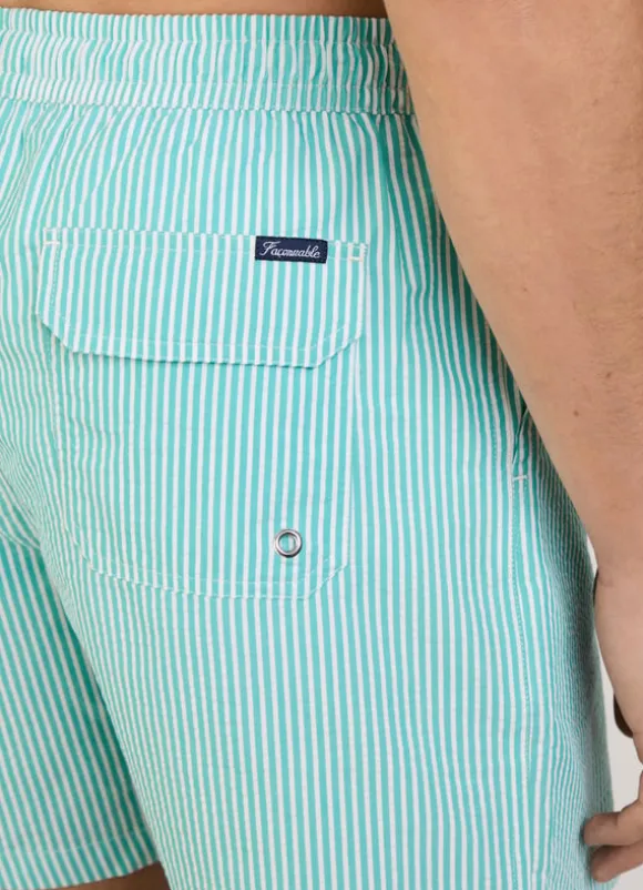 striped seersucker swim shorts