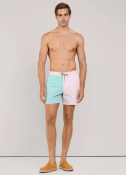 striped seersucker swim shorts