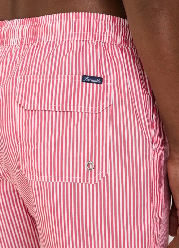 striped seersucker swim shorts