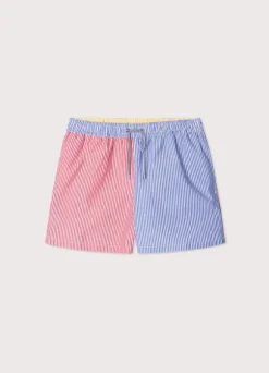 striped seersucker swim shorts