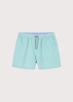 striped seersucker swim shorts