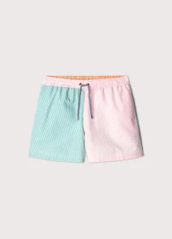 striped seersucker swim shorts