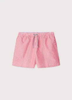 striped seersucker swim shorts