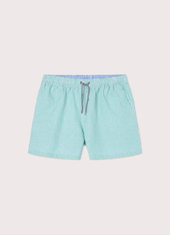 striped seersucker swim shorts