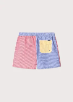 striped seersucker swim shorts