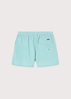 striped seersucker swim shorts